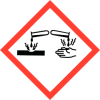 Causes corrosion to metals, skin, and eyes